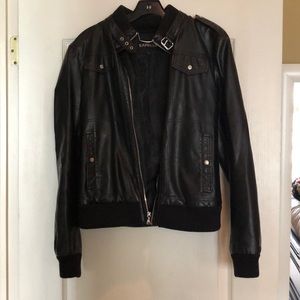Express black faux leather jacket, Size M